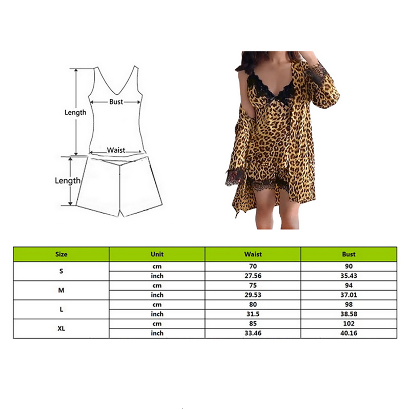 Womens Sleepwear Leopard Print Sexy Women Pajamas Sets Satin Pijama Silk Home Wear Embroidery Sleep Lounge Pyjama Nightwear Lingerie 230601