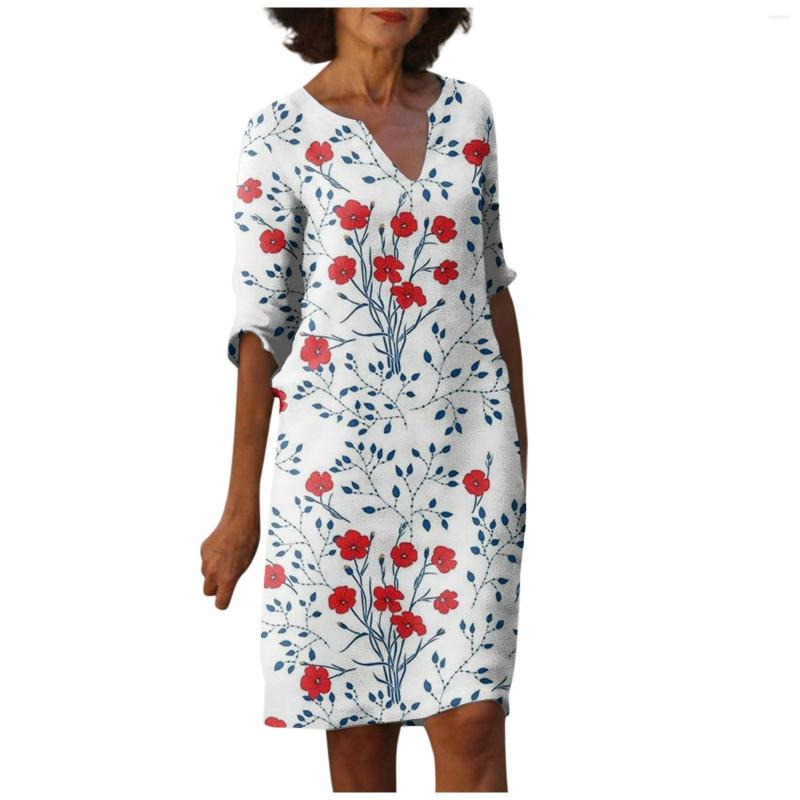 Casual Dresses Vintage Summer Dress For Women 2023 Flower Print V-neck Half-sleeve Light Breathable High Quality Elegant Vestido, Blue
Casual Dresses Vintage Summer Dress For Women 2023 Flower Print V-neck Half-sleeve Light Breathable High Quality Elegant Vestido, Blue