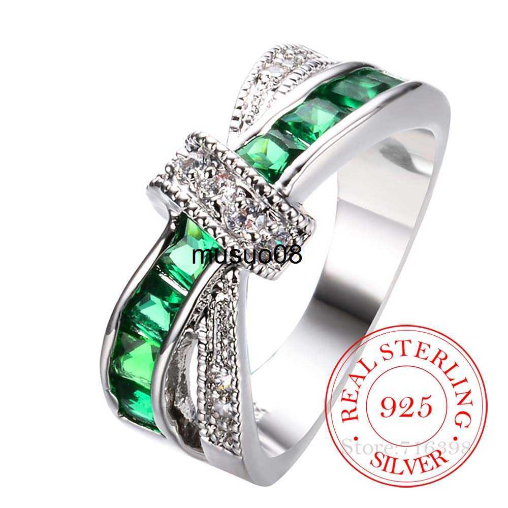 Band Rings 925 Sterling Silver Jewelry Vintage Purple Crystal Couple's Wedding Silver Rings for Women Men Fashion Anel De Prata Bijoux J230602