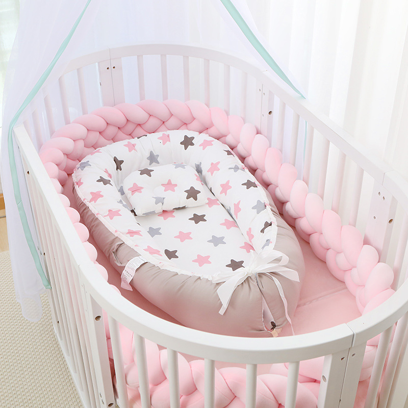 Bed Rails 85x55CM Portable Baby Pressureproof Crib Bionic Pillow Mommy Hug Travel Removable born Sleeping Nest 230601