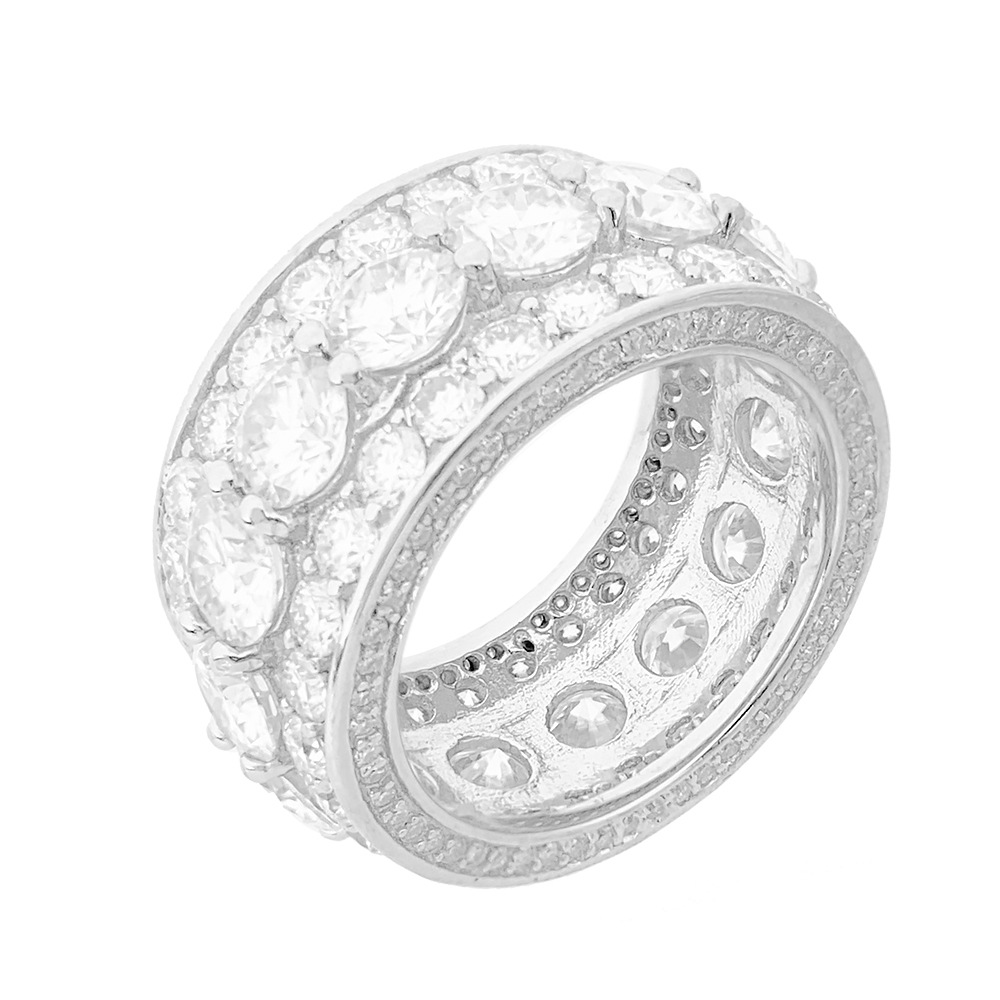 Diamond Passed Test Allergic Free S925 Sterling Silver 5mm Moissanite Ring for Men Women Party Wedding Nice Gift