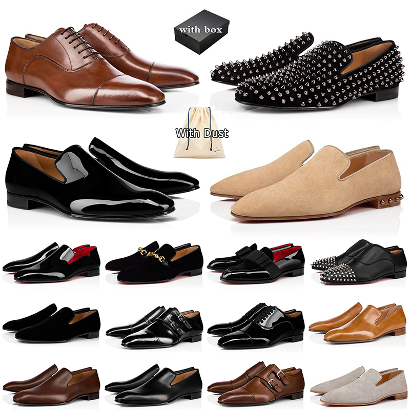 With Box Luxury Men Dress Shoes Louboutins Red Bottoms Loafers Designer Sneakers Suede Patent Leather Rivets Slip On Mens Business Party Christians Sneaker Wedding, T4
With Box Luxury Men Dress Shoes Louboutins Red Bottoms Loafers Designer Sneakers Suede Patent Leather Rivets Slip On Mens Business Party Christians Sneaker Wedding, T4