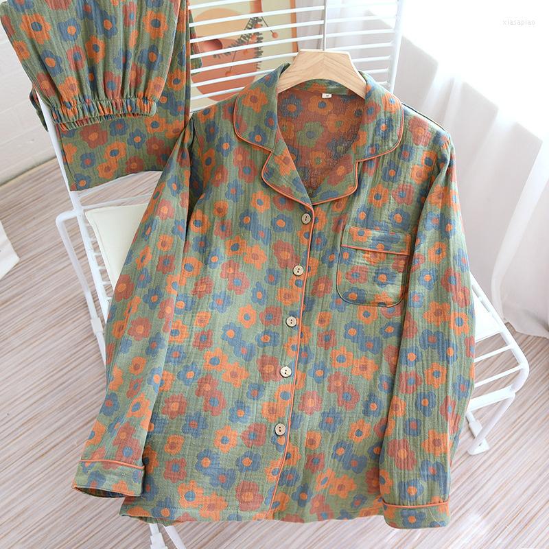 Women's Sleepwear Spring And Autumn Women's Pajamas Set Cotton Crepe Long Sleeve Pants Two Piece Large Flower Size Four Season Home Suit, Red flowers
Women's Sleepwear Spring And Autumn Women's Pajamas Set Cotton Crepe Long Sleeve Pants Two Piece Large Flower Size Four Season Home Suit, Red flowers