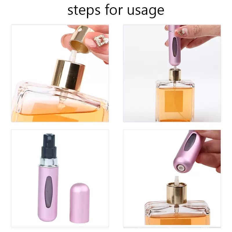 5ml Portable Mini Refillable Perfume Bottle With Spray Scent Pump Empty Cosmetic Containers Atomizer Bottle For Travel Tools