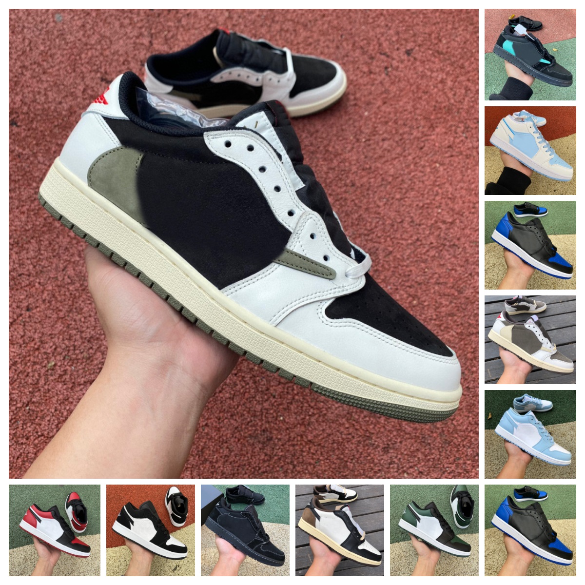 Jumpman 1 1s Retro Low Basketball Shoes Fragment Travis Reverse Mocha Olive Black Phantom Starfish White Banned UNC Football Grey Bred Toe Shadow Designer Sneakers, Shoes lace
Jumpman 1 1s Retro Low Basketball Shoes Fragment Travis Reverse Mocha Olive Black Phantom Starfish White Banned UNC Football Grey Bred Toe Shadow Designer Sneakers, Shoes lace