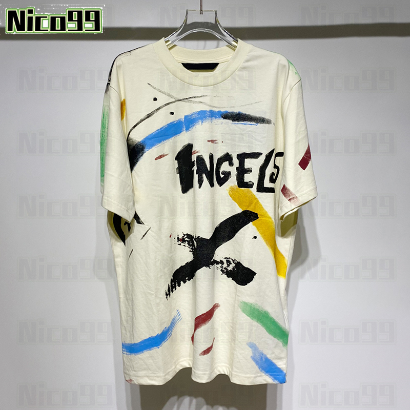 Angels t shirt graffiti inkjet paint letters cotton round neck loose print pattern summer versatile street men and women, #01
Angels t shirt graffiti inkjet paint letters cotton round neck loose print pattern summer versatile street men and women, #01