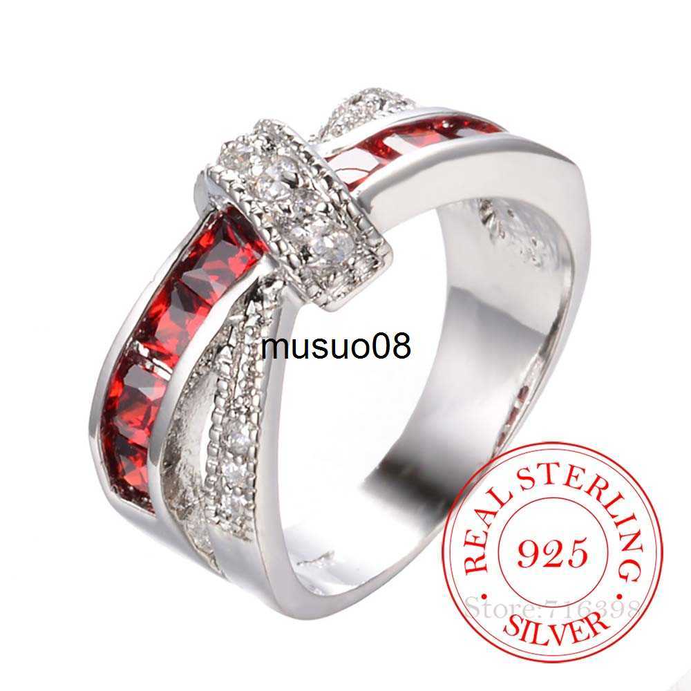 Band Rings 925 Sterling Silver Jewelry Vintage Purple Crystal Couple's Wedding Silver Rings for Women Men Fashion Anel De Prata Bijoux J230602