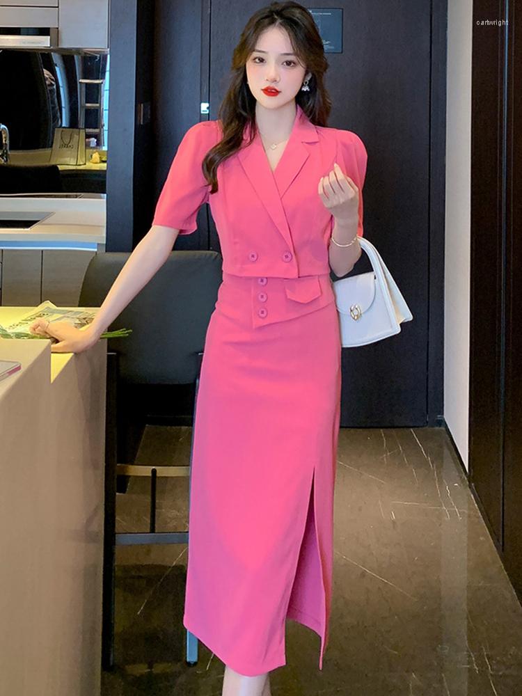 Two Piece Dress Korean 2 Pieces Outfit Women Casual Temperament Formal Short Cropped Tops Coat Jacket Blazer Split Maxi Skirt Business Suit, Black
Two Piece Dress Korean 2 Pieces Outfit Women Casual Temperament Formal Short Cropped Tops Coat Jacket Blazer Split Maxi Skirt Business Suit, Black
