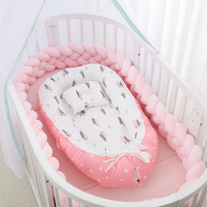 Bed Rails 85x55CM Portable Baby Pressureproof Crib Bionic Pillow Mommy Hug Travel Removable born Sleeping Nest 230601
