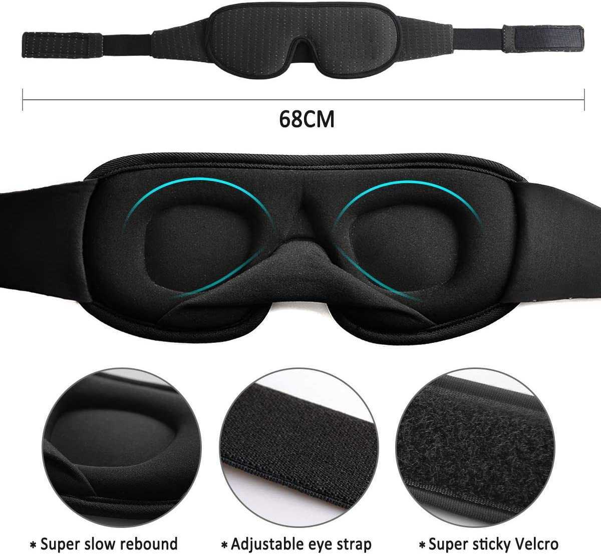Sleep Masks 3D Mask for Sleep Eye Mask Lights Blockout Soft Padded Sleeping Fabric Cover Shade Blindfold Eyepatch J230602
