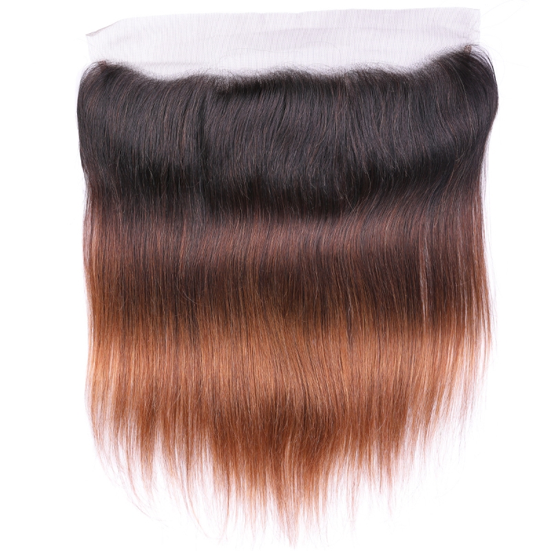 Peruvian Virgin Hair Extensions 3 Bundles With 13X4 Lace Frontal Free Part 4Pcs 1B/4/30 Body Wave Yirubeauty
