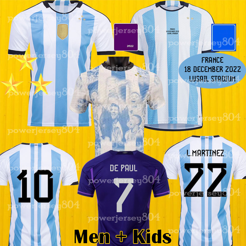 Argentina 3 star soccer Jerseys final Fan player 2022 2023 22 23 ENZO ALVAREZ DI MARIA MESSIS kids kit Men football shirt TAGLIAFICO MARADONA MARTINEZ, Away patch
Argentina 3 star soccer Jerseys final Fan player 2022 2023 22 23 ENZO ALVAREZ DI MARIA MESSIS kids kit Men football shirt TAGLIAFICO MARADONA MARTINEZ, Away patch