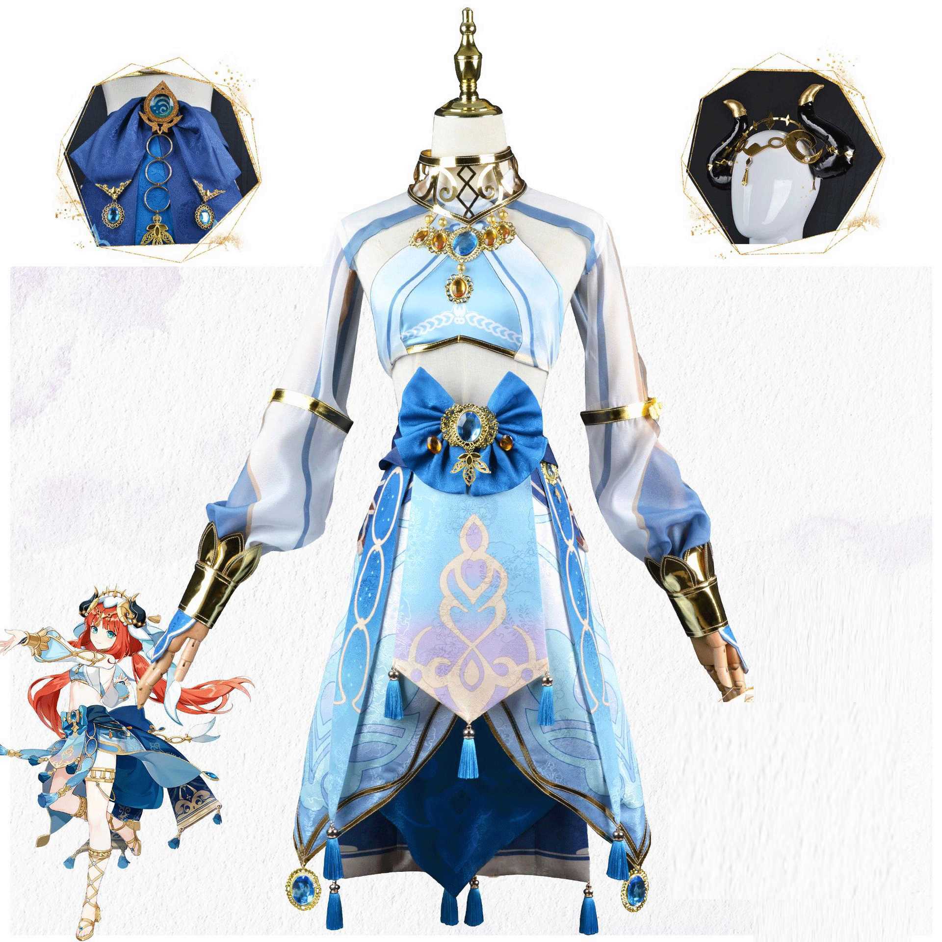 Anime Costumes Genshin Impact Nilou Sumeru Hydro Cosplay Come Full Set Wig Headwear Tattoo Dress Nilou Outfits for Sexy Anime Cosplay Z0602
Anime Costumes Genshin Impact Nilou Sumeru Hydro Cosplay Come Full Set Wig Headwear Tattoo Dress Nilou Outfits for Sexy Anime Cosplay Z0602