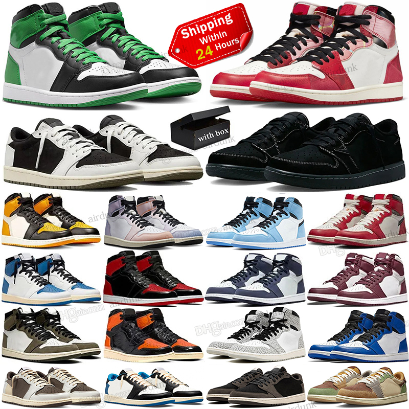 With Box 1 Basketball Shoes Men Women 1s low Olive Black Phantom Reverse Mocha Lost Found Spider Verse Bred Patent Lucky Green Mens Trainer Sport Sneakers, 11
With Box 1 Basketball Shoes Men Women 1s low Olive Black Phantom Reverse Mocha Lost Found Spider Verse Bred Patent Lucky Green Mens Trainer Sport Sneakers, 11