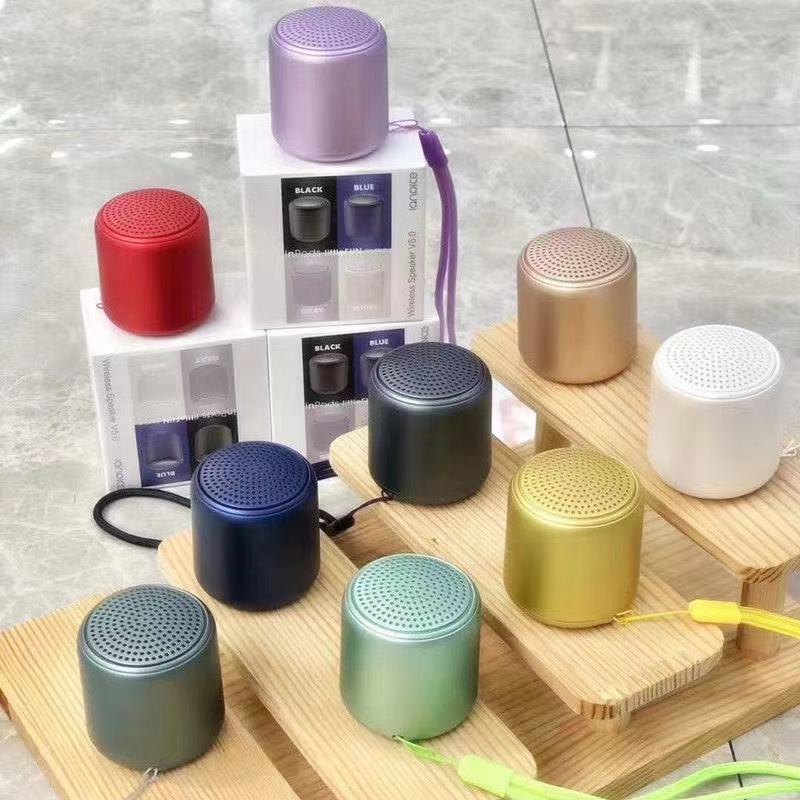 Inpods LittleFun mini Speaker Macaron Metal Bluetooth Speakers Wireless Portable Soundbox TWS True Loudspeaker Outdoor 16 colors
