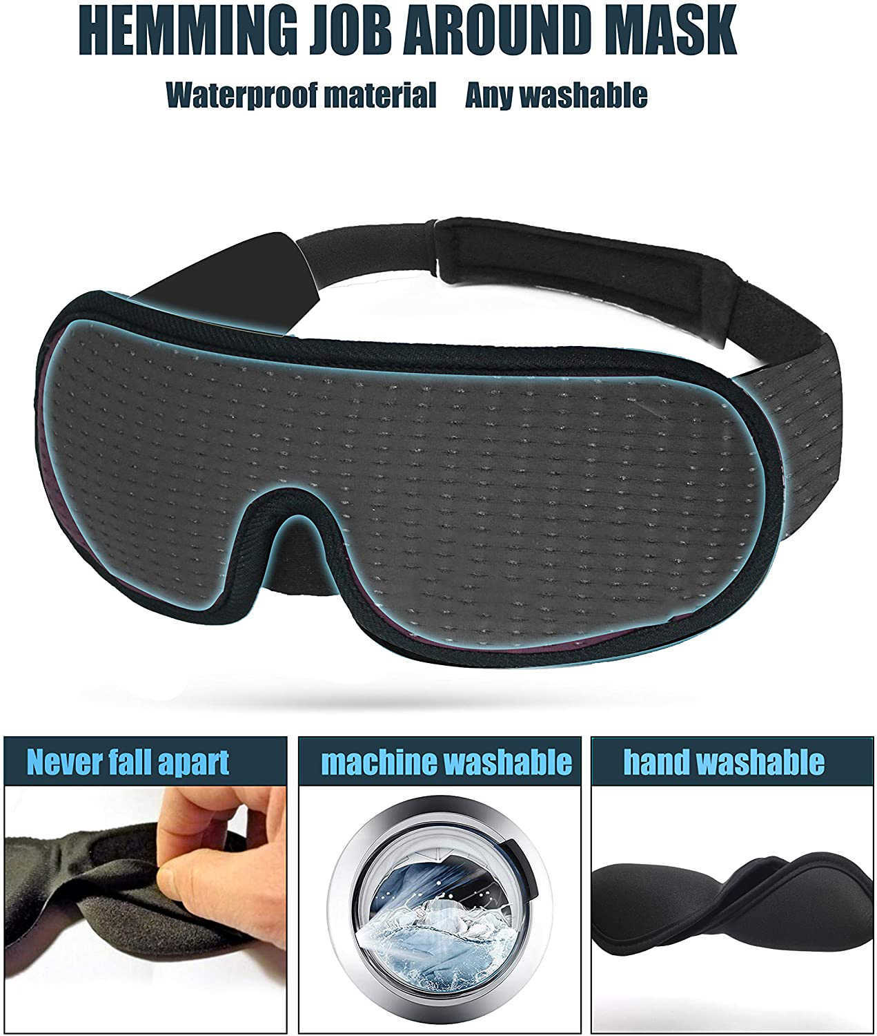 Sleep Masks 3D Mask for Sleep Eye Mask Lights Blockout Soft Padded Sleeping Fabric Cover Shade Blindfold Eyepatch J230602