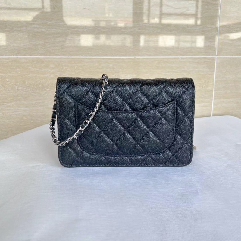 Classic Designer Genuine Leather Women's Chain Diagonal Straddle Bag With Diamond Plaid Deluxe High Quality Handbags WOC Factory Wholesale Wallet on Chain