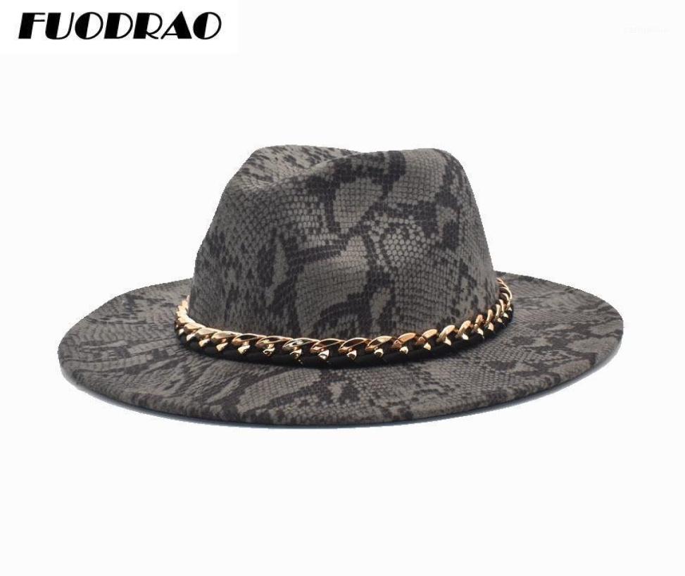 Wide Brim Hats FUODRAO Wool Fedoras Women Autumn Winter Snake Print Chain Panama Jazz Caps Vintage Cowboy Hat Men F11312058690, Dark grey
Wide Brim Hats FUODRAO Wool Fedoras Women Autumn Winter Snake Print Chain Panama Jazz Caps Vintage Cowboy Hat Men F11312058690, Dark grey