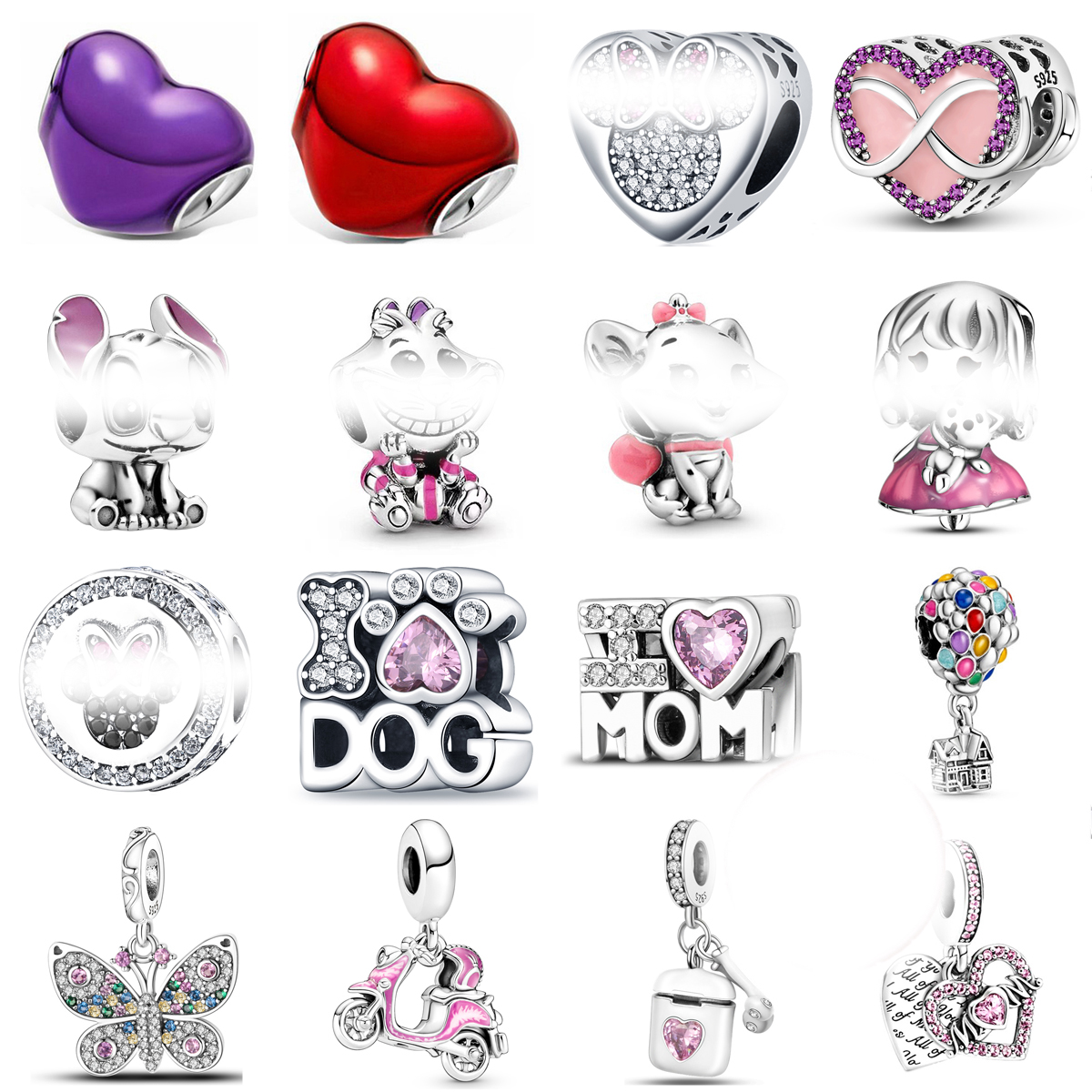 925 Sterling Silver Dangle Charm Purple Series Flower Round Heart Suspension Beads Suitable for Primitive Pandora Bracelet Female DIY Jewelry Gift Free Delivery
925 Sterling Silver Dangle Charm Purple Series Flower Round Heart Suspension Beads Suitable for Primitive Pandora Bracelet Female DIY Jewelry Gift Free Delivery