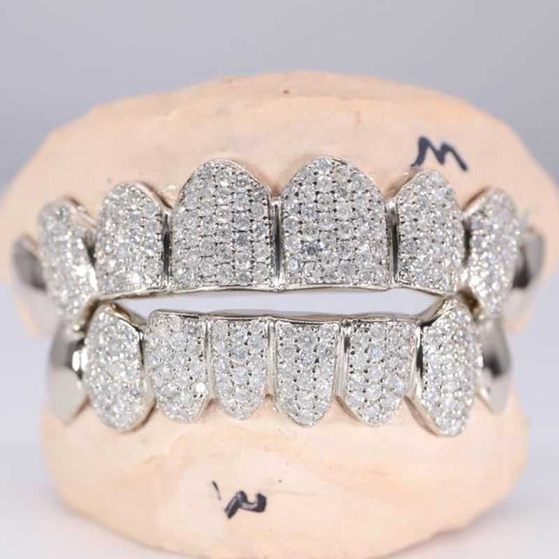 Custom Made Grills 925 Sterling Silver 10K 14K 18K Gold Natural Diamond HPHT Diamond Moissanite Teeth Grillz