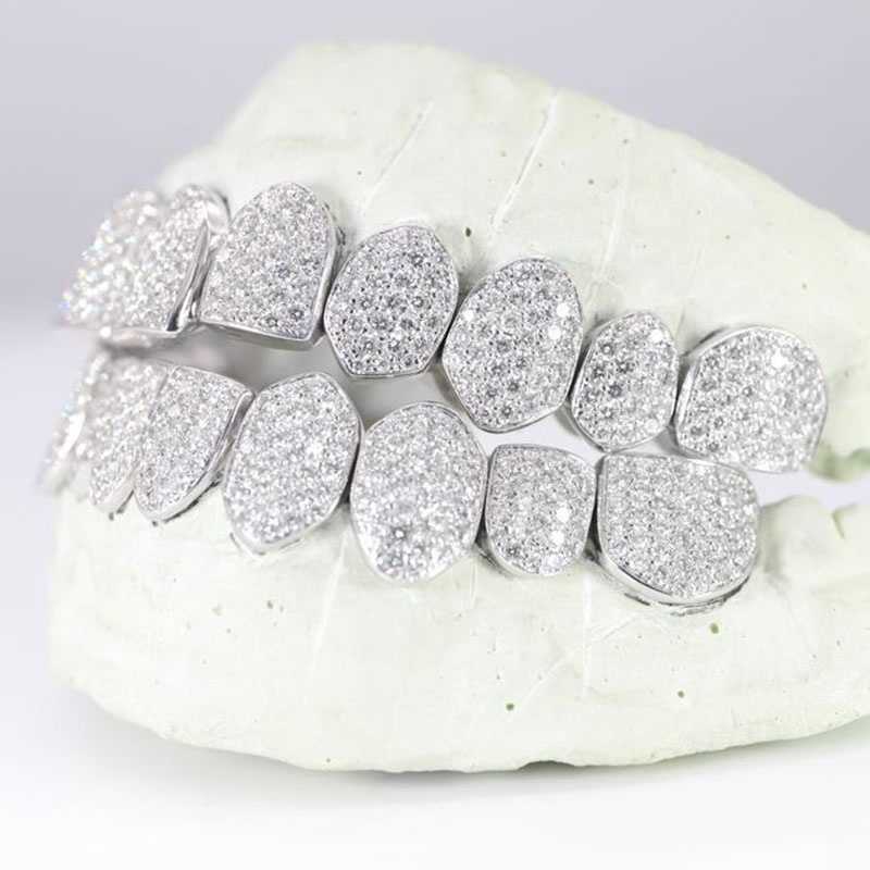 Custom Made Grills 925 Sterling Silver 10K 14K 18K Gold Natural Diamond HPHT Diamond Moissanite Teeth Grillz