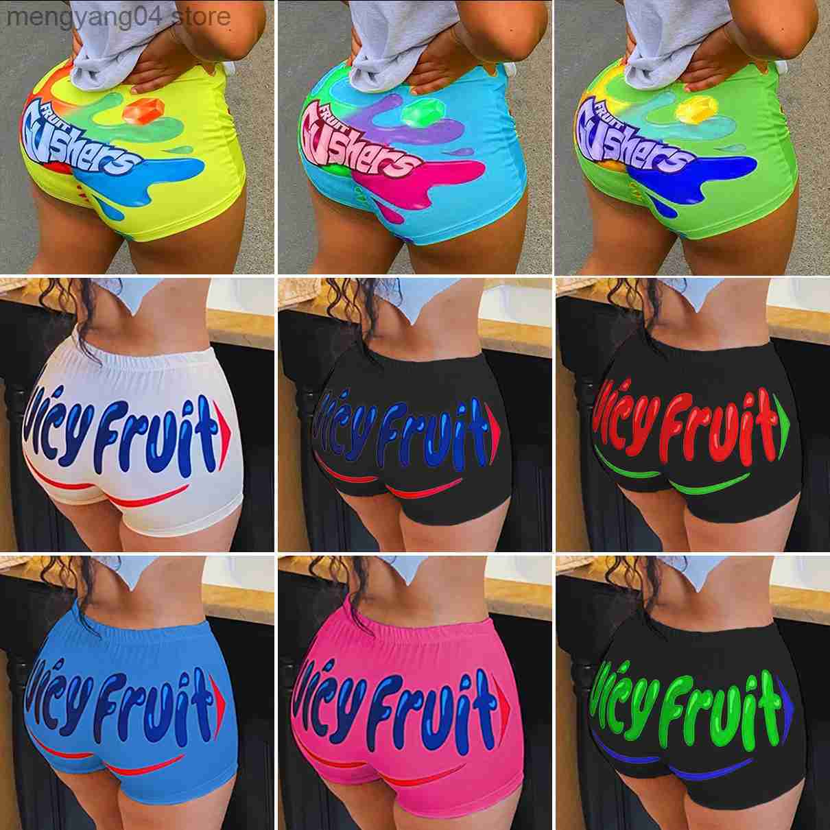 Women's Shorts Sexy High Waisted Booty Shorts Women Plus Size Cycling Leggings Summer Fitness Clothing Female Juicy Fruit Shorts Wholesale T230603