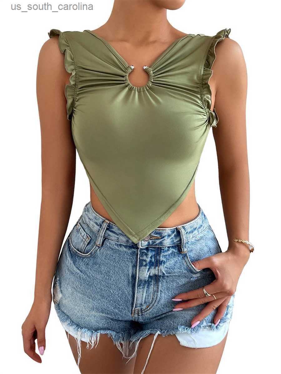 Camis Womens Open Back Tank Tops Summer Sleeveless V Neck Metal Ring Front Solid Color Crop Tops L230522, A-green
Camis Womens Open Back Tank Tops Summer Sleeveless V Neck Metal Ring Front Solid Color Crop Tops L230522, A-green