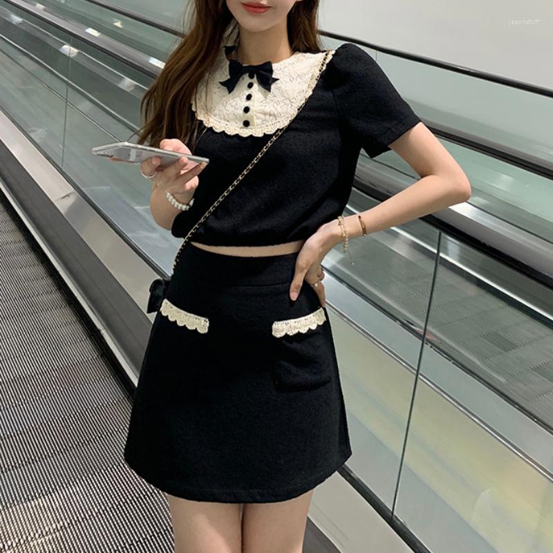 Two Piece Dress 2023 Summer Korean Contrast Color Patchwork Bow Cute Short-sleeved T-shirt Women Sexy Slim Hip Skirt Two-piece Suit
Two Piece Dress 2023 Summer Korean Contrast Color Patchwork Bow Cute Short-sleeved T-shirt Women Sexy Slim Hip Skirt Two-piece Suit