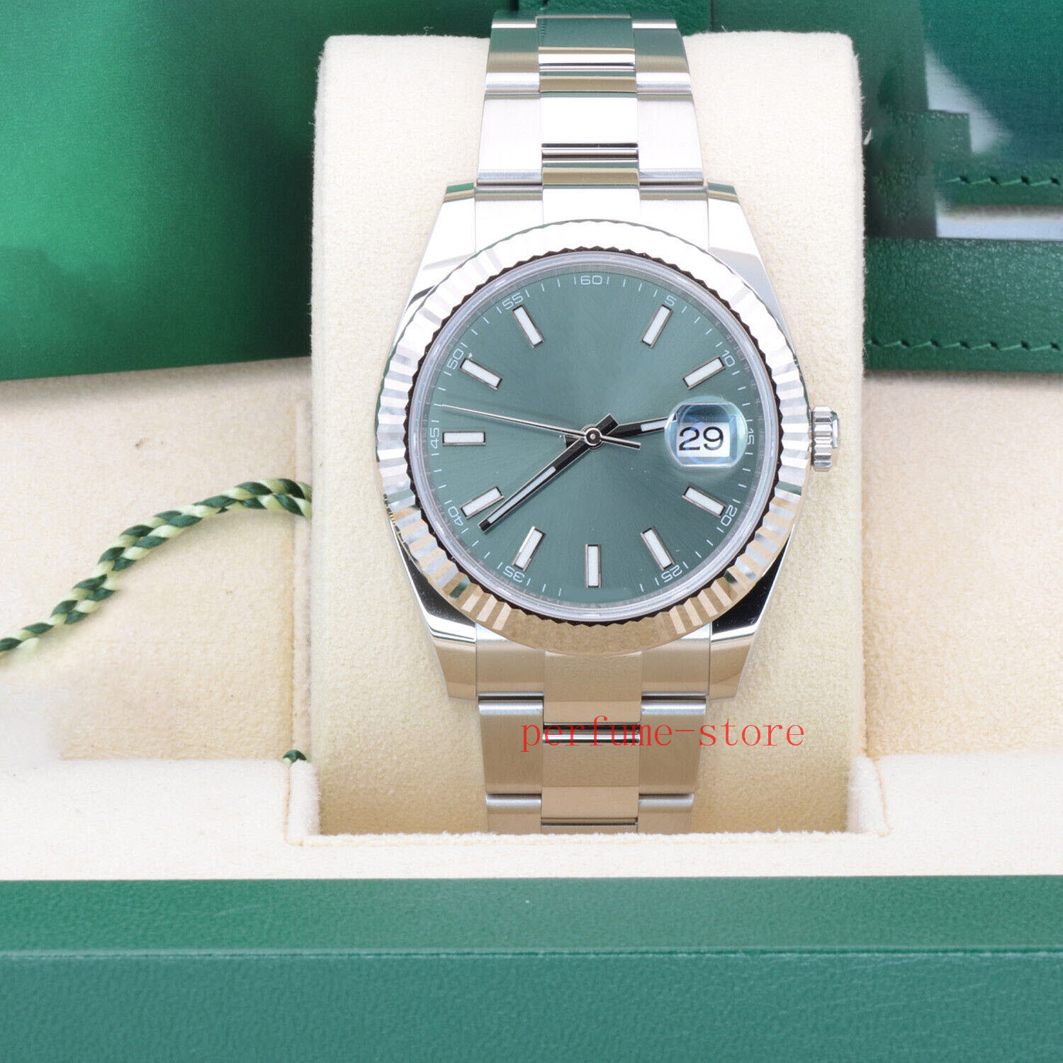 Datejust 126334 41mm Mint Green Dial 2023 Full Set Fashion brand automatic waterproof sapphire men's watch
Datejust 126334 41mm Mint Green Dial 2023 Full Set Fashion brand automatic waterproof sapphire men's watch