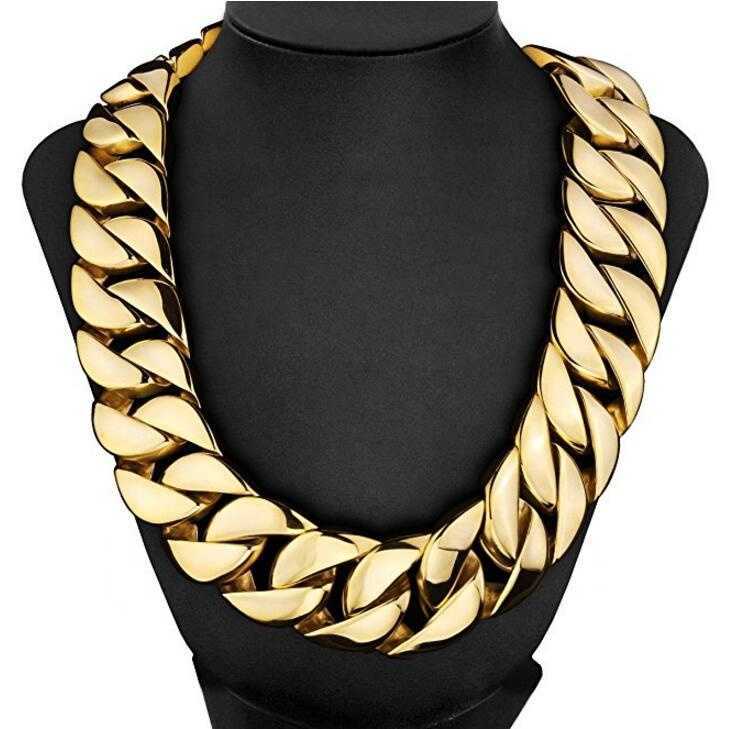 Mens 31MM Large Heavy Polished Stainless Steel Plated 18K Gold Thick Chunky Cuban Curb Chain Link Necklace
Mens 31MM Large Heavy Polished Stainless Steel Plated 18K Gold Thick Chunky Cuban Curb Chain Link Necklace