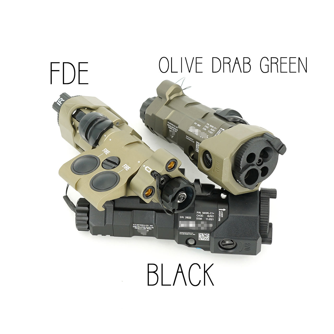 MAWL-C1+ Green Laser Real Metal CNC Newest Replica For Tactical Airsoft IR / Visible Aiming Laser With EC2