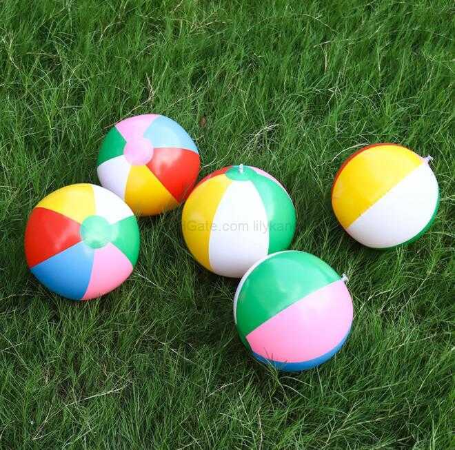 Wholesale colorful printed inflatable beach ball Pvc water sports promotion Game Floating toy Pvc air swimming pool ball kids playing Toy