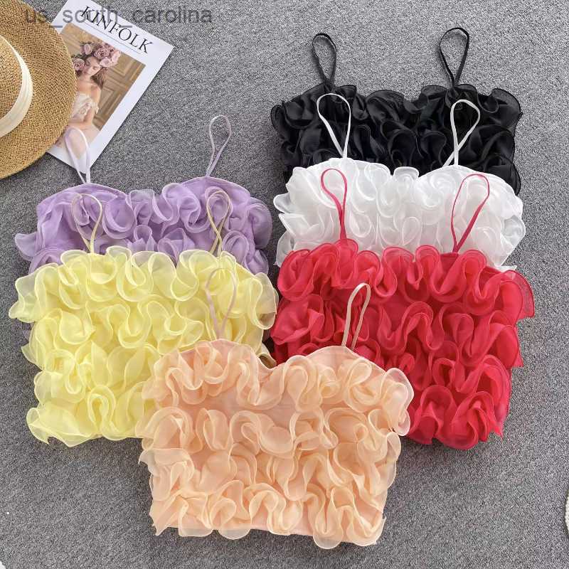 Camis French 3D Flower Crop Tops for Women Mesh High Waist Tank Top Womans 2023 Spaghetti Strap Womens Tanks and Camis Dropshipping L230522, Rose red
Camis French 3D Flower Crop Tops for Women Mesh High Waist Tank Top Womans 2023 Spaghetti Strap Womens Tanks and Camis Dropshipping L230522, Rose red