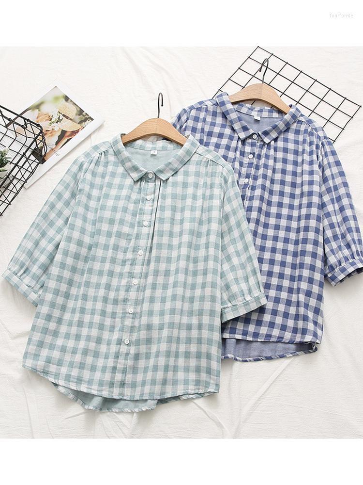 Women's Blouses Lamtrip Skin-Freindly Soft Cotton Yarn Big Plaid Single Breasted Turn Collar Loose Women Half Sleeve Shirt Blouse 2023, Green
Women's Blouses Lamtrip Skin-Freindly Soft Cotton Yarn Big Plaid Single Breasted Turn Collar Loose Women Half Sleeve Shirt Blouse 2023, Green