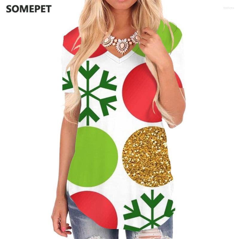 Women's T Shirts SOMEPET Christmas T-shirt Women Dots T-shirts 3d Snowflake Funny Colorful V-neck Tshirt Womens Clothing Summer Loose, 10422
Women's T Shirts SOMEPET Christmas T-shirt Women Dots T-shirts 3d Snowflake Funny Colorful V-neck Tshirt Womens Clothing Summer Loose, 10422