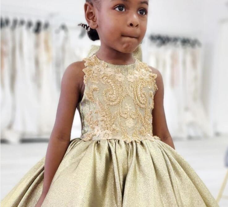 satin lace embellished flower girl pageant dress sleeveless ball gown for young princesses code zj416