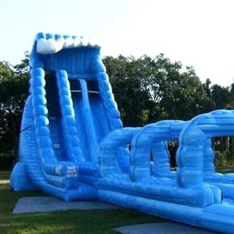 13x4x5.5mH Palm Tree Double Lane Commercial Adult Inflatable Water Slides With Pool