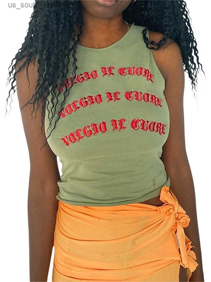 Camis Women Fitted Cropped Tank Tops Sleeveless Crewneck Letter Print Vest Going Out Tops 2000s Clothes Camis L230522, Green
Camis Women Fitted Cropped Tank Tops Sleeveless Crewneck Letter Print Vest Going Out Tops 2000s Clothes Camis L230522, Green