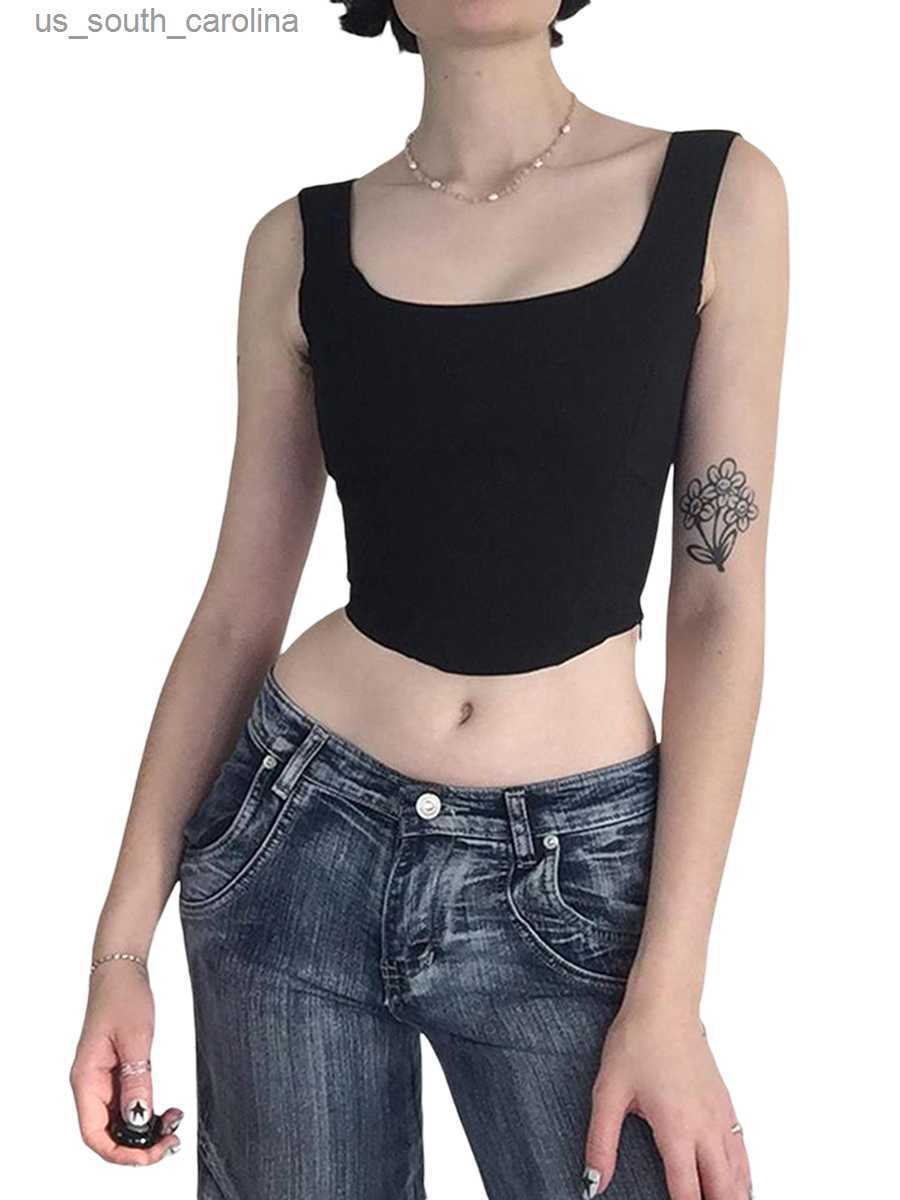 Camis Women Sexy Scoop Neck Tank Tops Sleeveless Strappy Backless Irregular Hem Crop Tops L230522, Black
Camis Women Sexy Scoop Neck Tank Tops Sleeveless Strappy Backless Irregular Hem Crop Tops L230522, Black