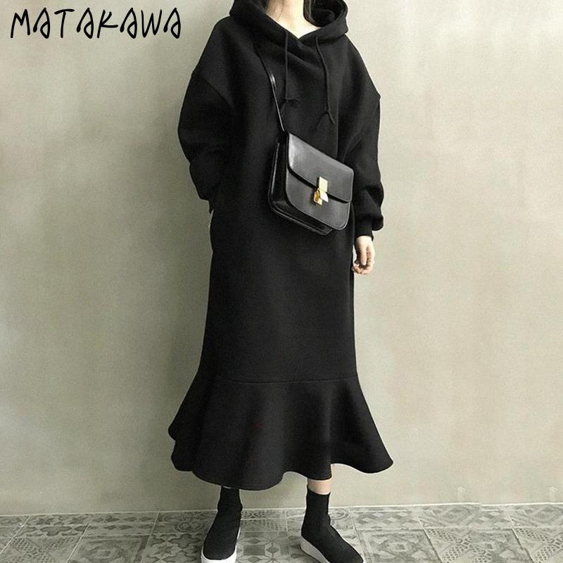 Dresses Matakawa Korean Autumn Winter Hooded Mermaid Vestidos Puff Sleeve Solid Patchwork Women Dresses Fashion Casual Loose Robe Femme, Gray
Dresses Matakawa Korean Autumn Winter Hooded Mermaid Vestidos Puff Sleeve Solid Patchwork Women Dresses Fashion Casual Loose Robe Femme, Gray