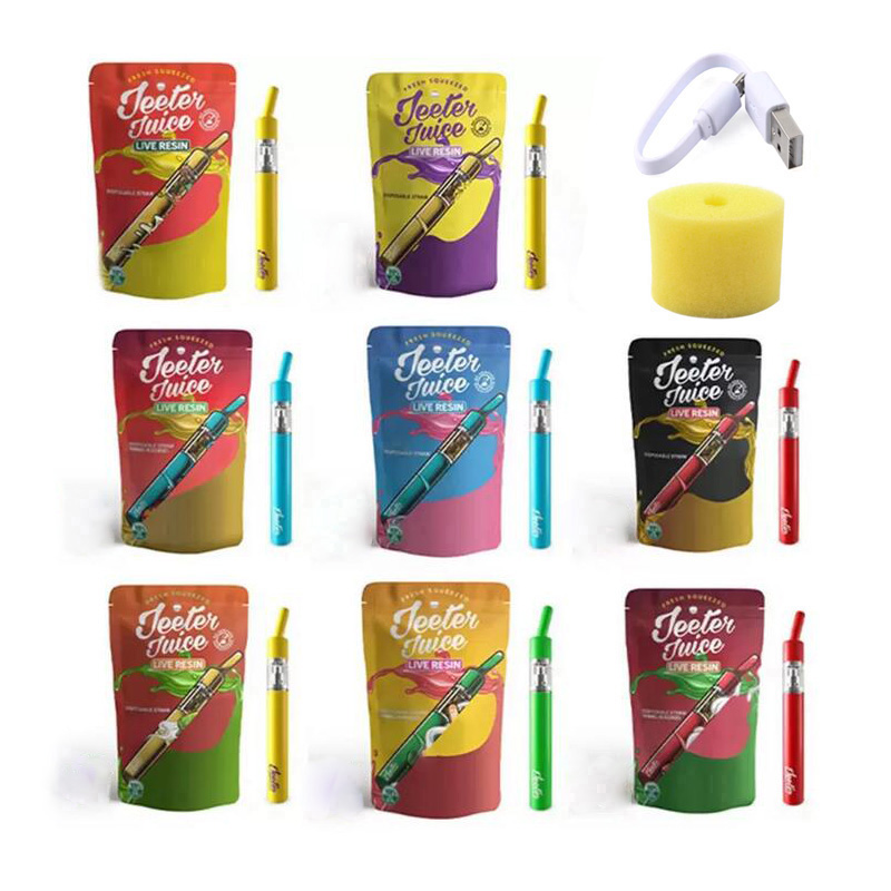 JEETER Juice Live Resin Rechargeable E Cigarette Device 1.0ml Empty Disposable Vape Pen for Thick Oil Cartridge 180mAh Battery with Mylar Bag Packaging
JEETER Juice Live Resin Rechargeable E Cigarette Device 1.0ml Empty Disposable Vape Pen for Thick Oil Cartridge 180mAh Battery with Mylar Bag Packaging