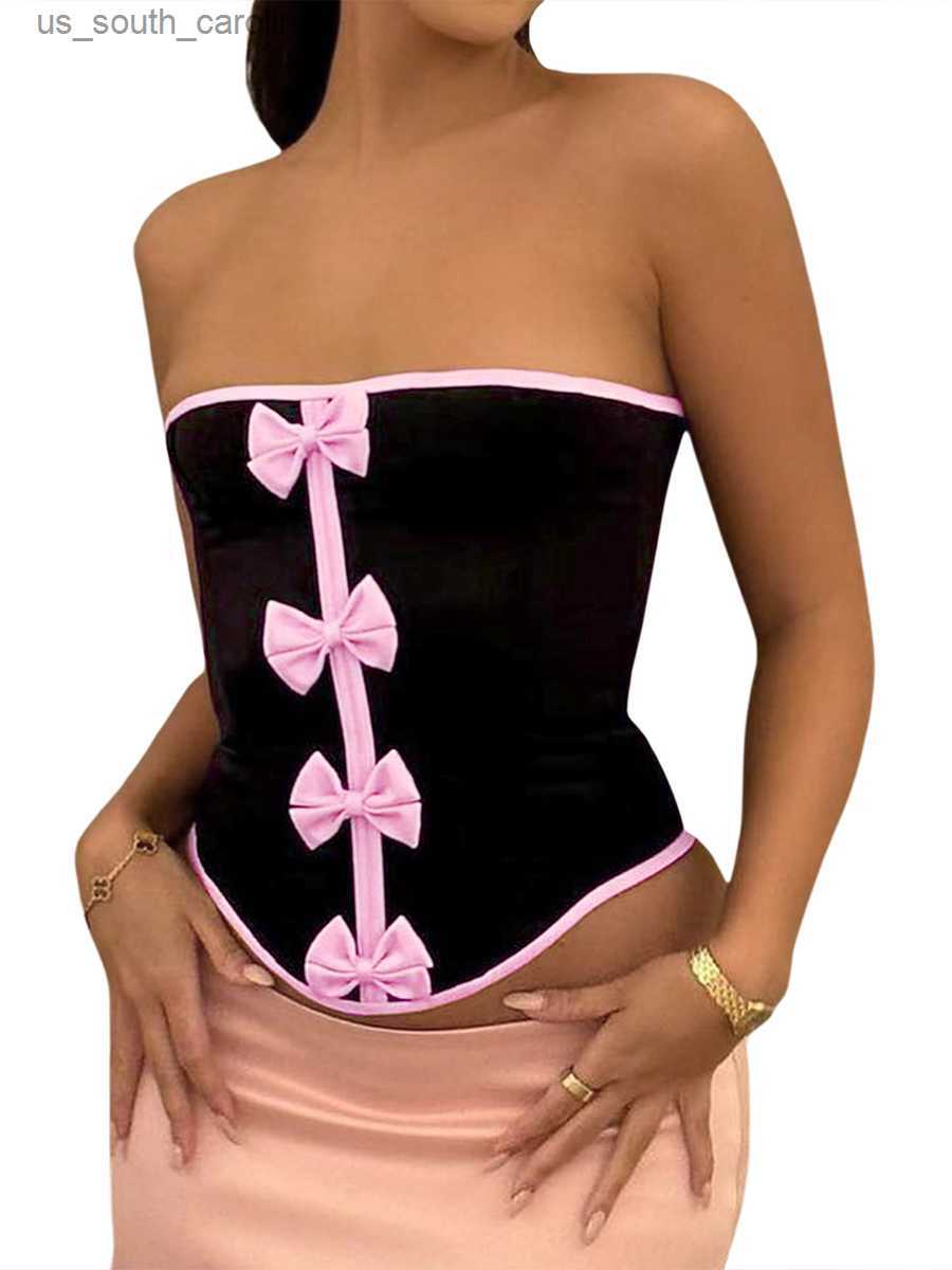 Camis Women s Corset Tops Strapless Sleeveless Bow Front Contrast Color Bustier Tube Tops L230522, Black
Camis Women s Corset Tops Strapless Sleeveless Bow Front Contrast Color Bustier Tube Tops L230522, Black