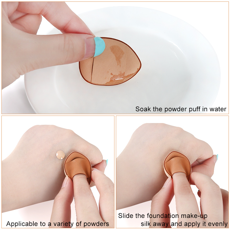 Sponges Applicators Cotton 50100Pc Mini Finger Puff Set Concealer Foundation Air Cushion Cosmetic Sponge Dry Wet BB Cream Applicator Makeup Tool Whole