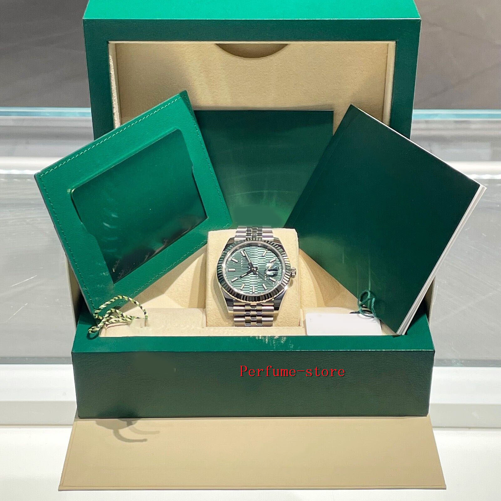DATEJUST 41 GREEN MOTIF DIAL STAINLESS JUBILEE FLUTED BEZEL ref: 126334-Fashion brand automatic waterproof sapphire men's watch
DATEJUST 41 GREEN MOTIF DIAL STAINLESS JUBILEE FLUTED BEZEL ref: 126334-Fashion brand automatic waterproof sapphire men's watch