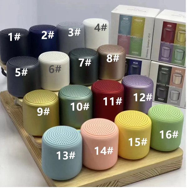 Inpods LittleFun mini Speaker Macaron Metal Bluetooth Speakers Wireless Portable Soundbox TWS True Loudspeaker Outdoor 16 colors