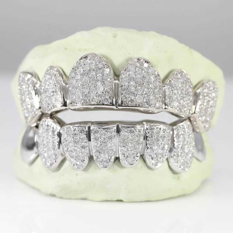 Custom Made Grills 925 Sterling Silver 10K 14K 18K Gold Natural Diamond HPHT Diamond Moissanite Teeth Grillz
