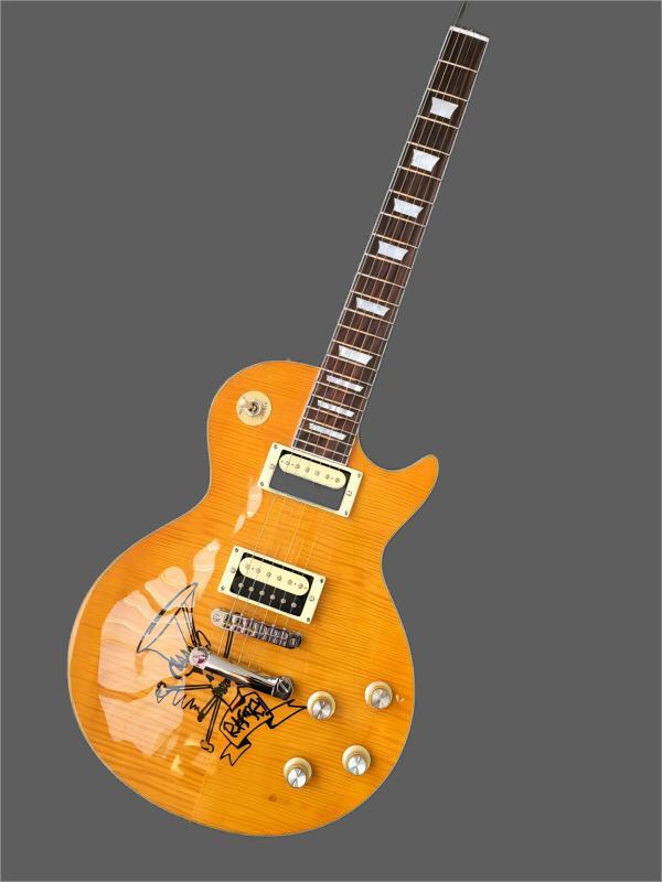 Custom 1959 r9 Yellow Retro Flame Maple-top lp electric guitar, slash signature guitar
Custom 1959 r9 Yellow Retro Flame Maple-top lp electric guitar, slash signature guitar