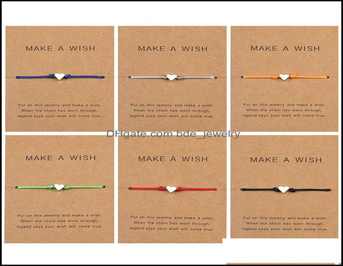 Charm Bracelets Jewelry Stainless Steel Love Heart Make A Wish Card For Women Men Handmade String Rope Wrap Bangle Fashion Friends1422910
Charm Bracelets Jewelry Stainless Steel Love Heart Make A Wish Card For Women Men Handmade String Rope Wrap Bangle Fashion Friends1422910