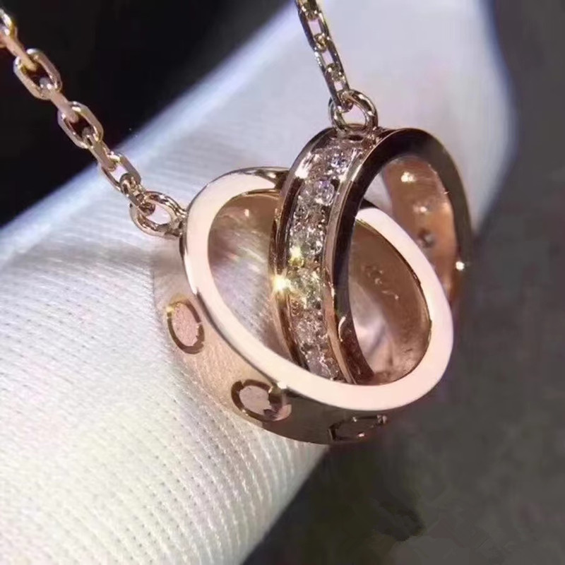 jewlery designer for women gold necklace women Sterling silver double ring diamond pendant rose gold female necklace masquerade ball chain jewelry gift
jewlery designer for women gold necklace women Sterling silver double ring diamond pendant rose gold female necklace masquerade ball chain jewelry gift