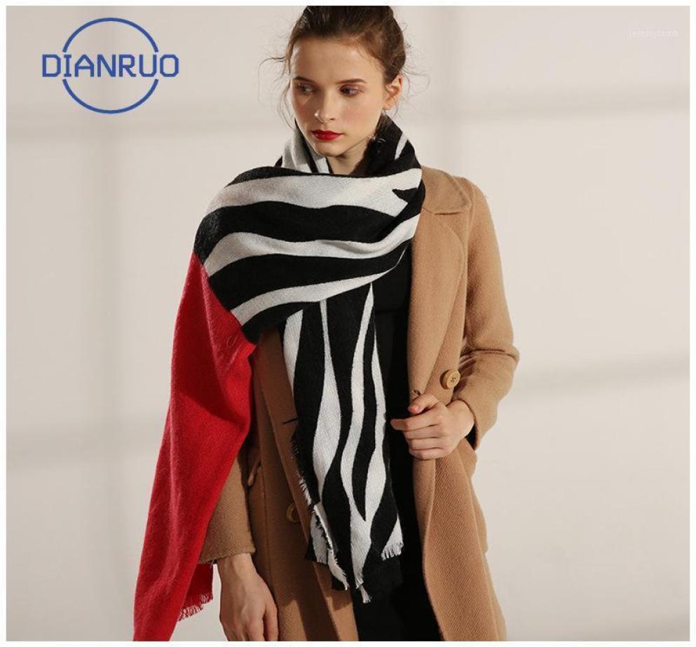 Scarves DIANRUO Winter Warm Classic Black White Zebra Striped Patchwork Scarf For Women Ladies Faux Cashmere Shawl R52312613112
Scarves DIANRUO Winter Warm Classic Black White Zebra Striped Patchwork Scarf For Women Ladies Faux Cashmere Shawl R52312613112